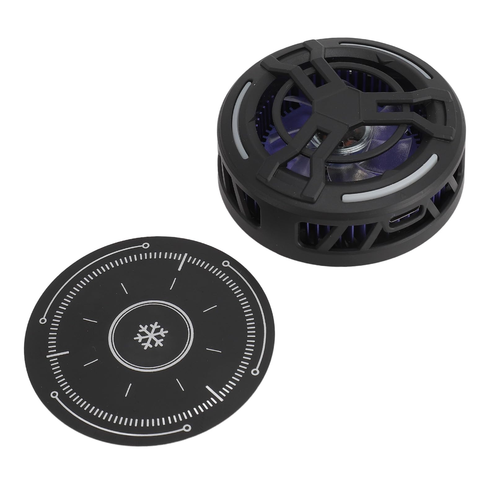 Yunseity Ventilador de Refrigeración de la Tableta, Refrigerador Magnético 24W de la Tableta de la Exhibición de la Temperatura del LED para el Juego (BLACK)