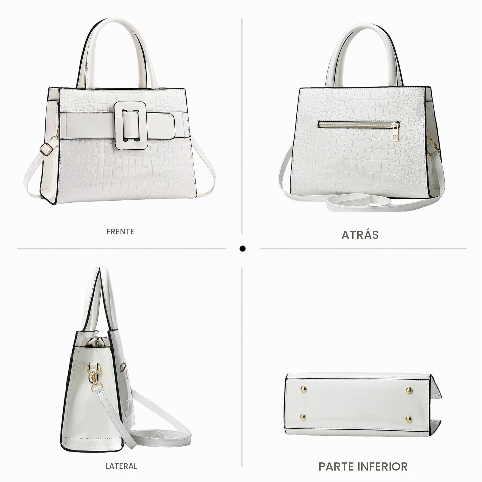NICOLE & DORIS Bolso de Las Señoras Bolso de Mujer de Mano Cocodrilo Bolso Bandolera Cuero PU Bolso de Hombro Bolsa Cruzado Trabajo Viaje Compras