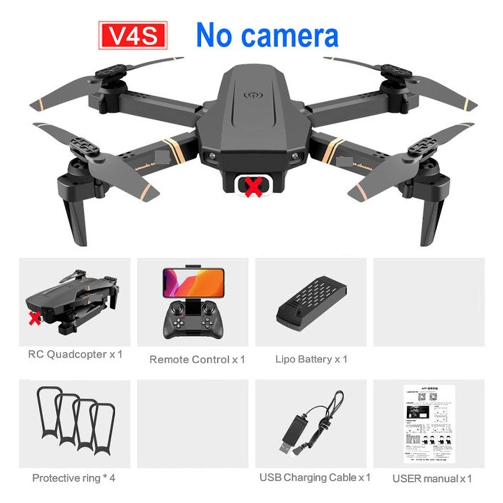Drone RC Professional Drone 1080P WiFi FPV HD Podwójna kamera Składany quadkopter Transmisja w czasie rzeczywistym Drone Zabawki (Kolor: 2K-Dual camera-2B Rozmiar: 1) (Brak kamery 1)