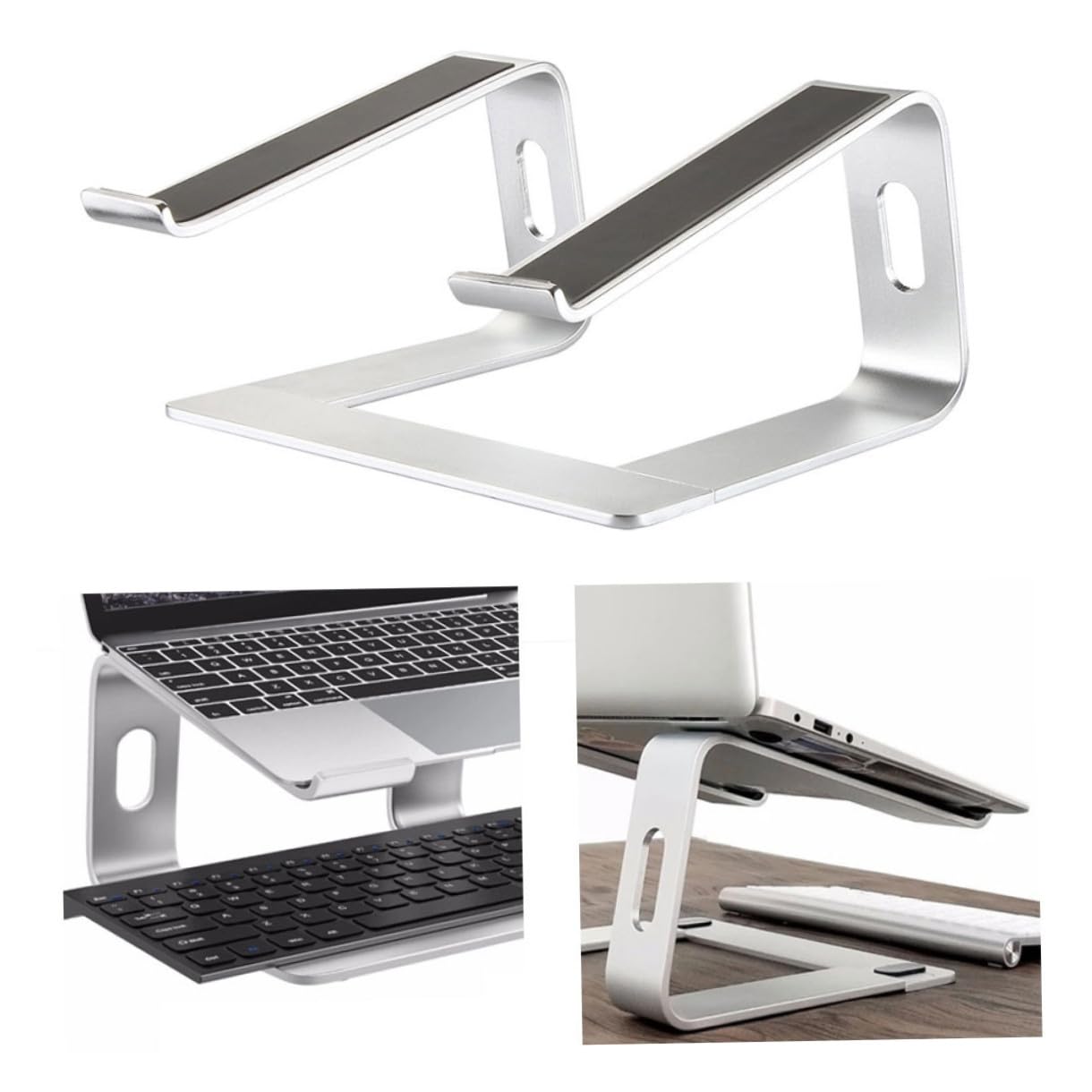 KOMBIUDA Soporte De Ordenador Portátil De Aluminio Ventilado Soporte Portátil para Laptop Base Ligera y Resistente Almohadillas Antideslizantes para Oficina Hogar