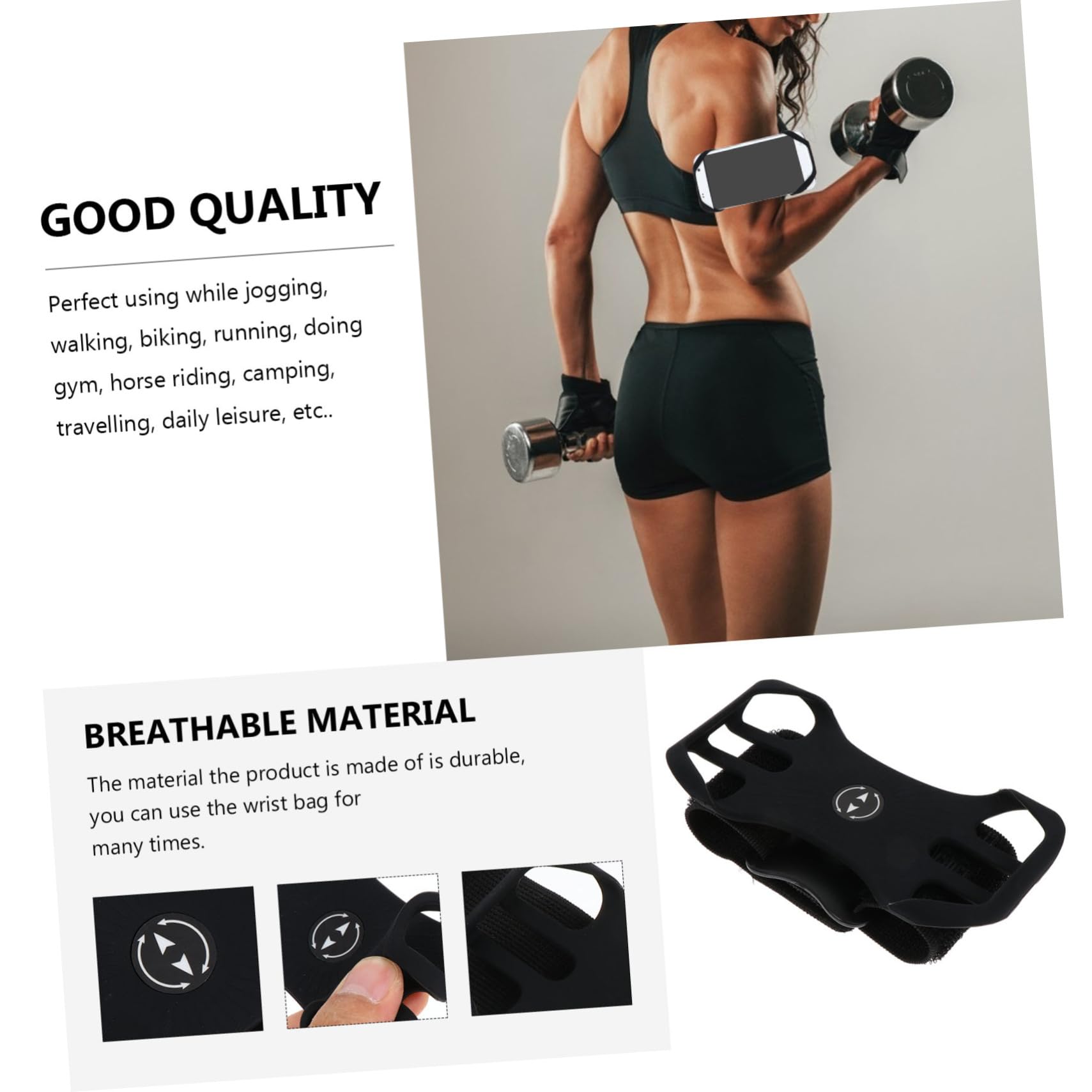 Angoily 3juegos Funda Deportiva para Teléfono Móvil Desmontable para Correr Bolsa De Mano para Deportes Al Aire para Ejercicio y Running