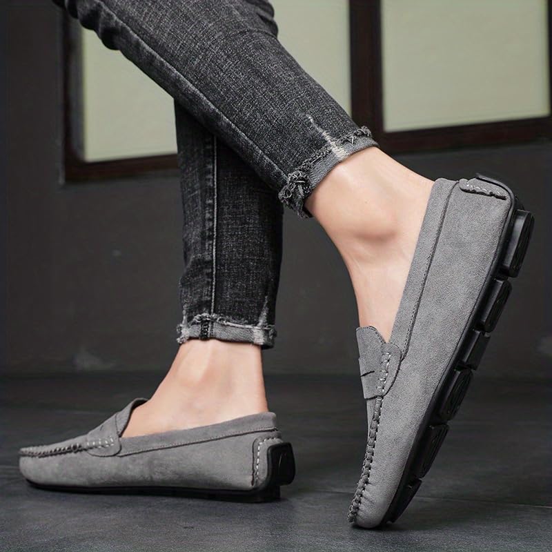 Men's Stylish and Comfortable Loafers, Durable and Slip-Resistant Casual Shoes, Round-Toe Design with PU Upper, Soft Sole, Suitable for Business Office and Daily wear.3