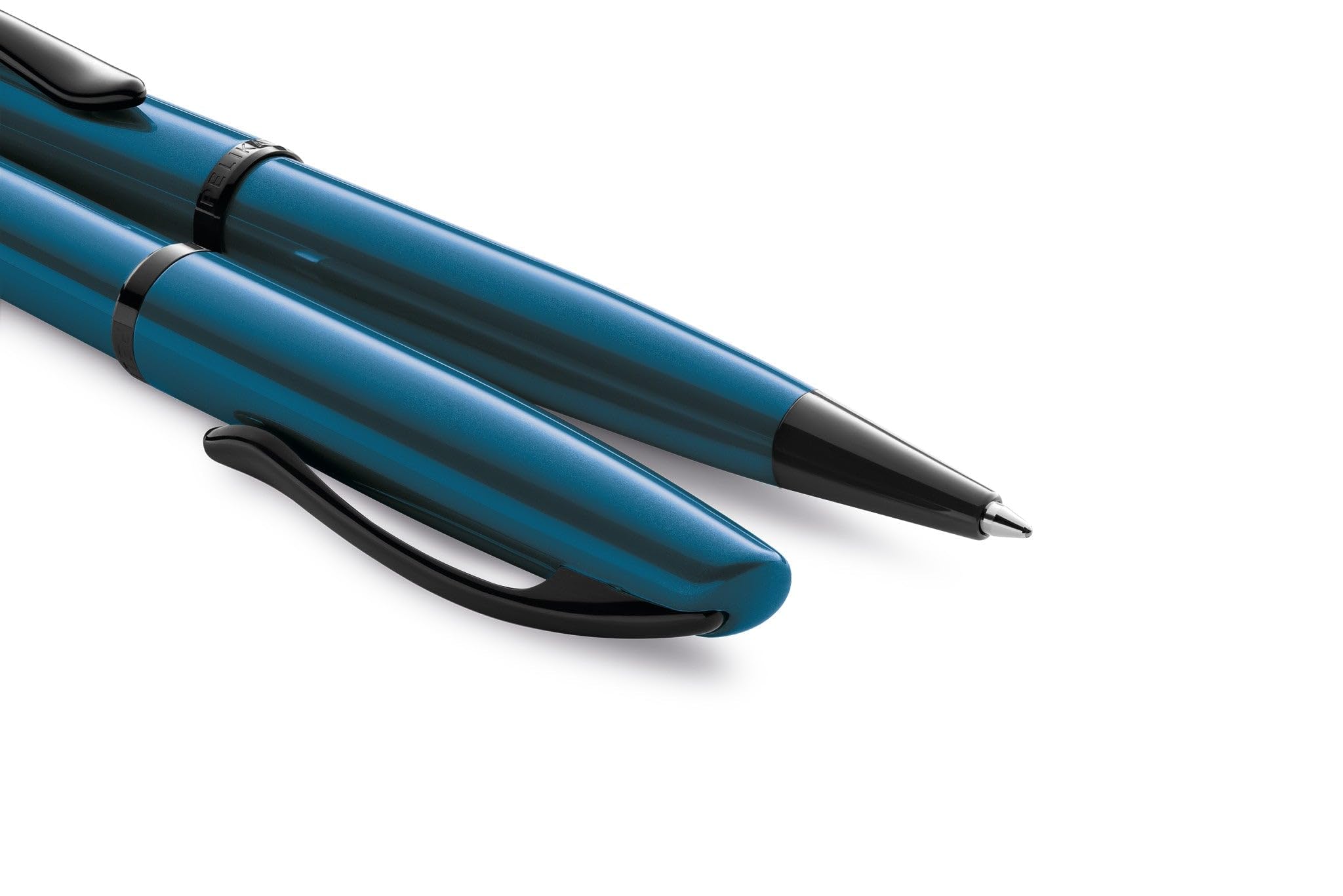 Pelikan Schreibset Fuellhalter & Kugelschreiber Jazz Noble Elegance Aquamarin mit Gravur - quadratische Gravurflaeche