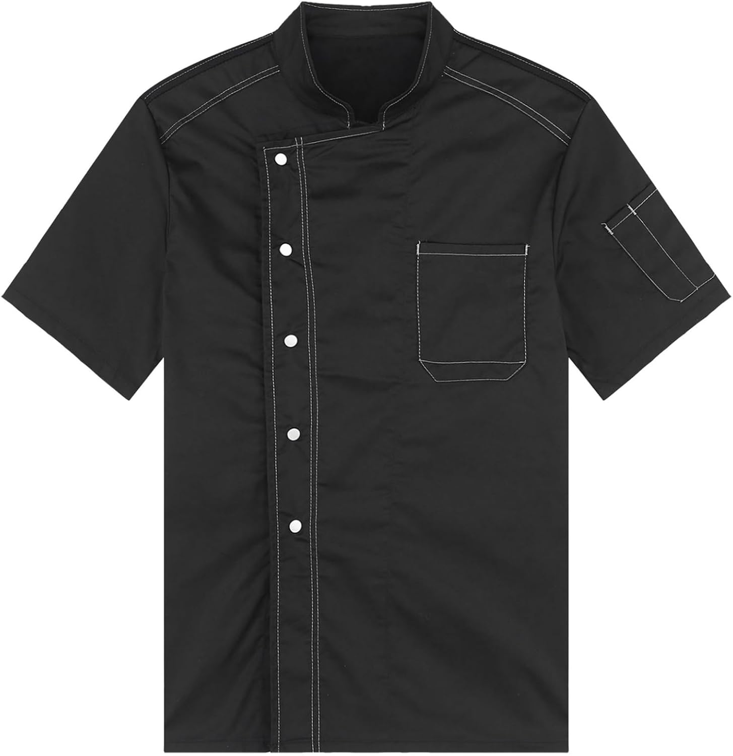 Yhong Unisex Chef Jacket Men Short Sleeve Kitchen Work Uniform Hotel Cake Shop Cafe Chef Jacket