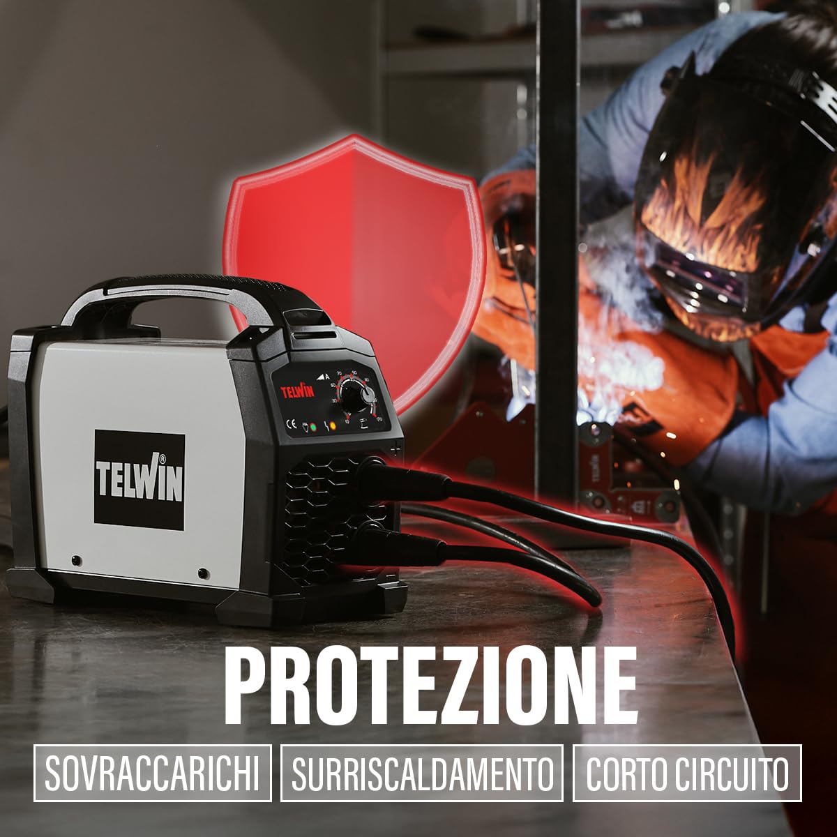T-Arc 214 Saldatrice Inverter Elettrodo MMA 200A, con Maschera di Saldatura a Caschetto e Accessori, Macchina per Saldare Portatile Compatta e Semplice, per Manutenzione e Fai-da-Te Domestici, 230V