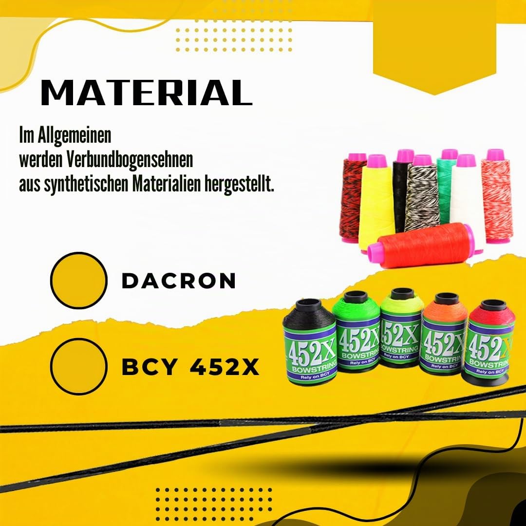 Custom Compoundbogen Sehnen und Kabel Set Bogensehne Ersatzsehnen BCY-452x Dacron Professionelle Bogensehne