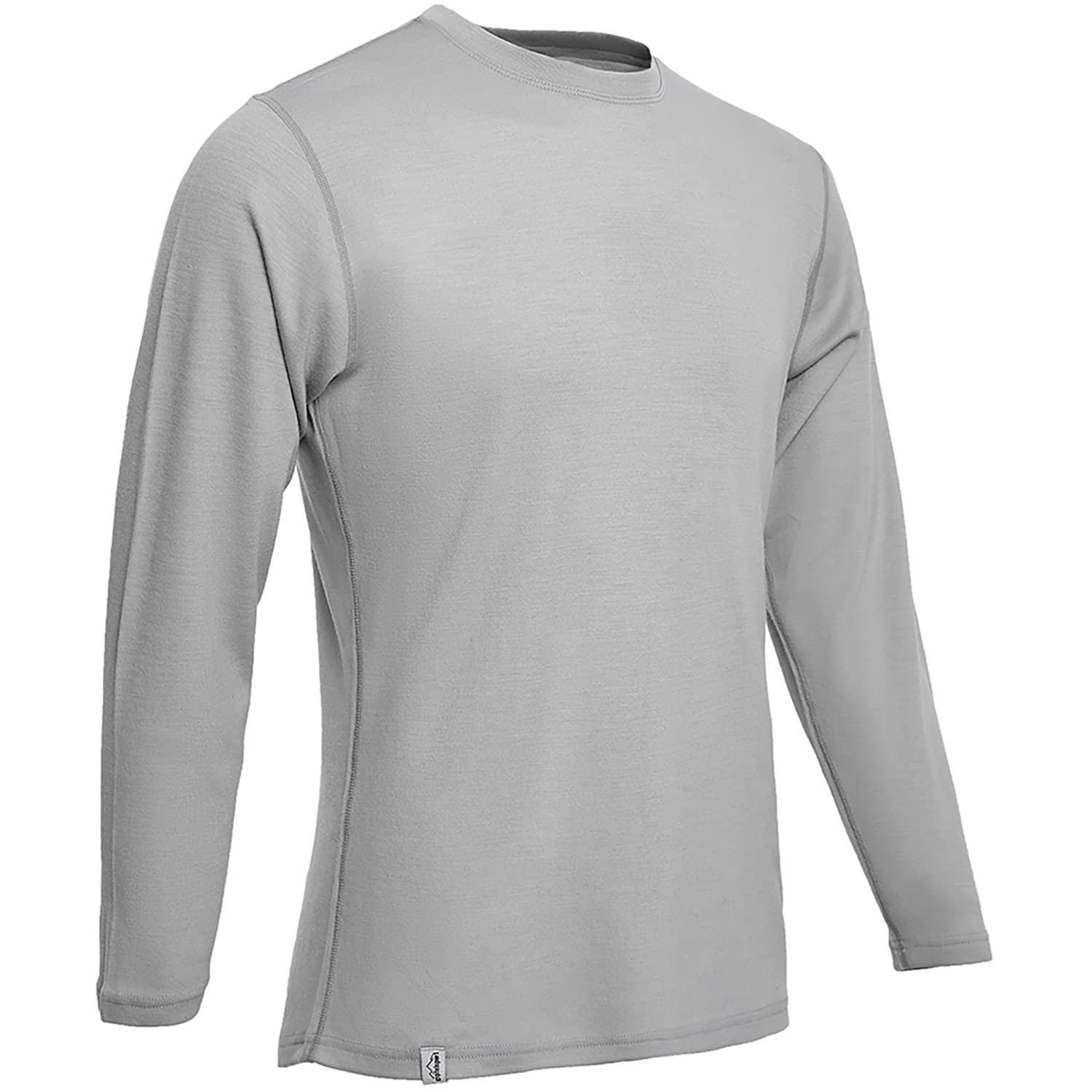 Maglia termica in lana merino a maniche lunghe, maglia termica in 100% lana merino, maglietta a maniche lunghe per escursionismo, sport, uomo, colore nero