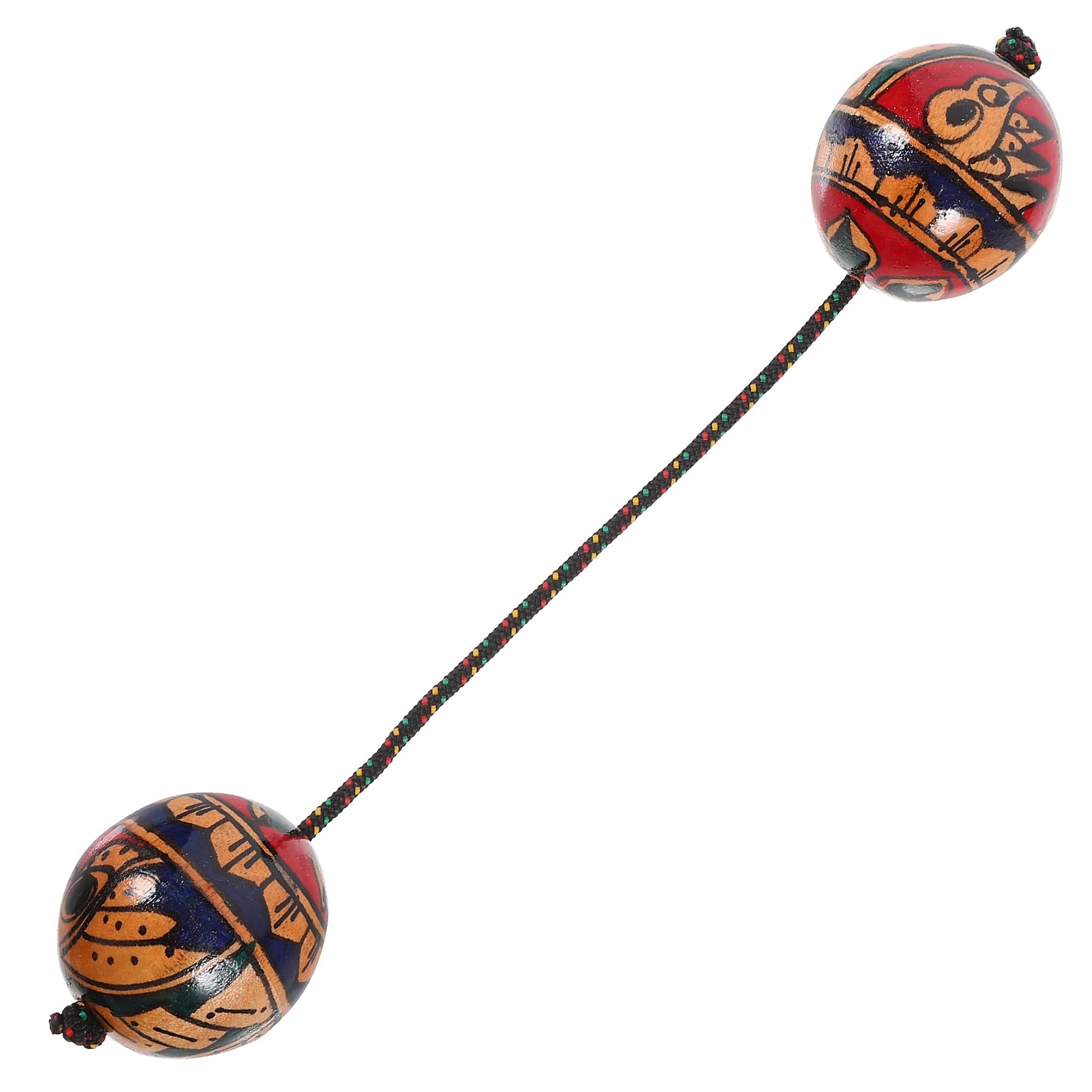Garneck Asalato Wooden Rhythmic Ball Shaker Double Gourd Percussion Rhythmic Ball Handheld Sand Ball Shaker Percussion Traditional African Percussion Instrument for Music and Dance