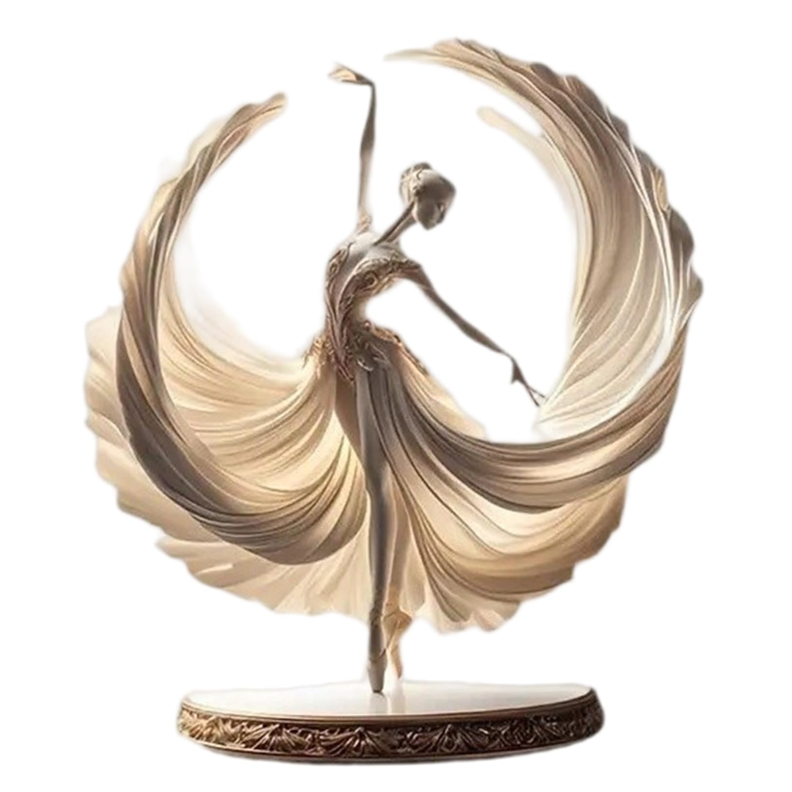 Ameble Elegant Acrylic Ballerina Figurine with Stand, Modern Ballet Dancer Sculpture for Home & Office Desktop Decor, Women, Minimalist Art