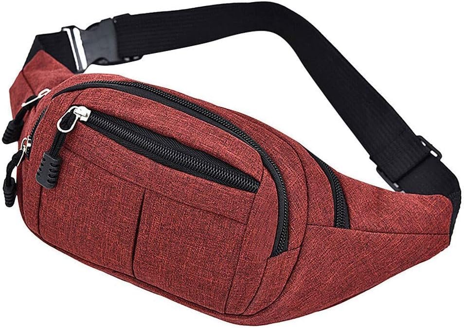 FATASH Waterproof Bumbag with 4 Zip Pockets Adjustable Strap Waist Fanny Pack | Phone, Wallet, Passport Holder | Lightweight Sling for Hiking, Running, Gym | Crossbody Bag for Men & Women