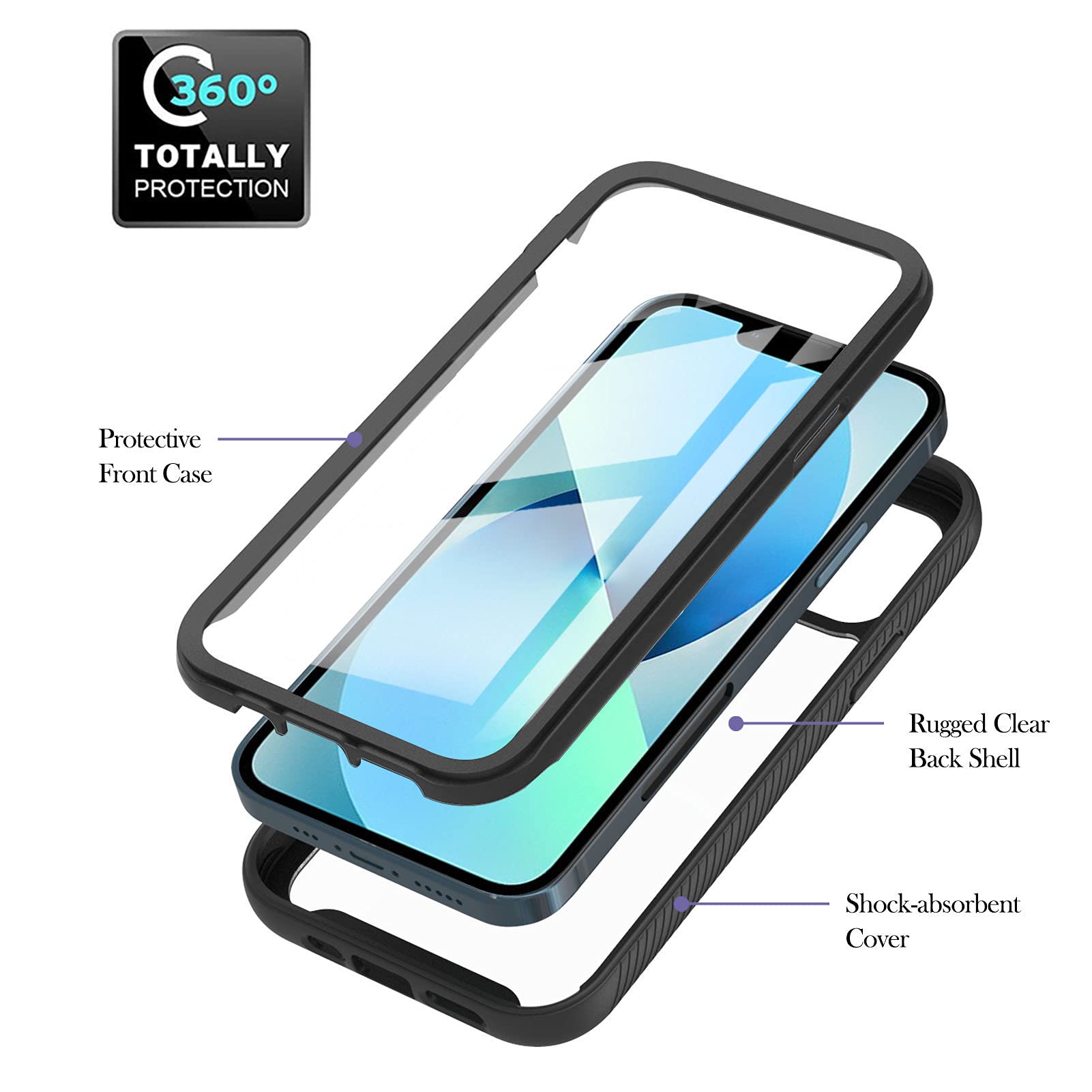 Sawiqpd for iPhone 16 Plus Case with Built-in Screen Protector - Image 3