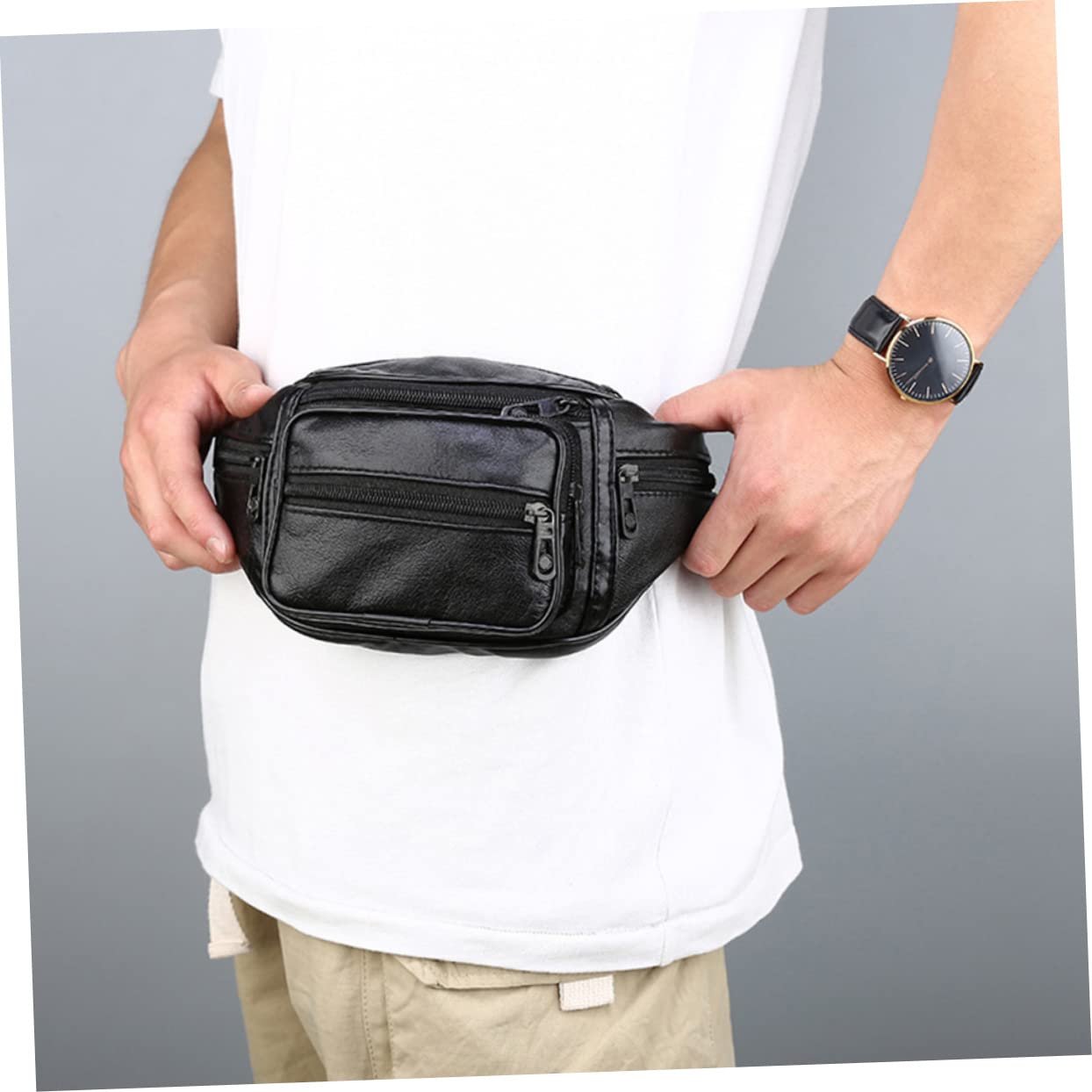 BESPORTBLE 2 Piezas Riñonera para Hombre Riñonera Oculta Cinturón para Correr Billetera para Teléfono Riñonera Bolsa para Exteriores Riñonera De Cuero para Viaje Riñonera para La