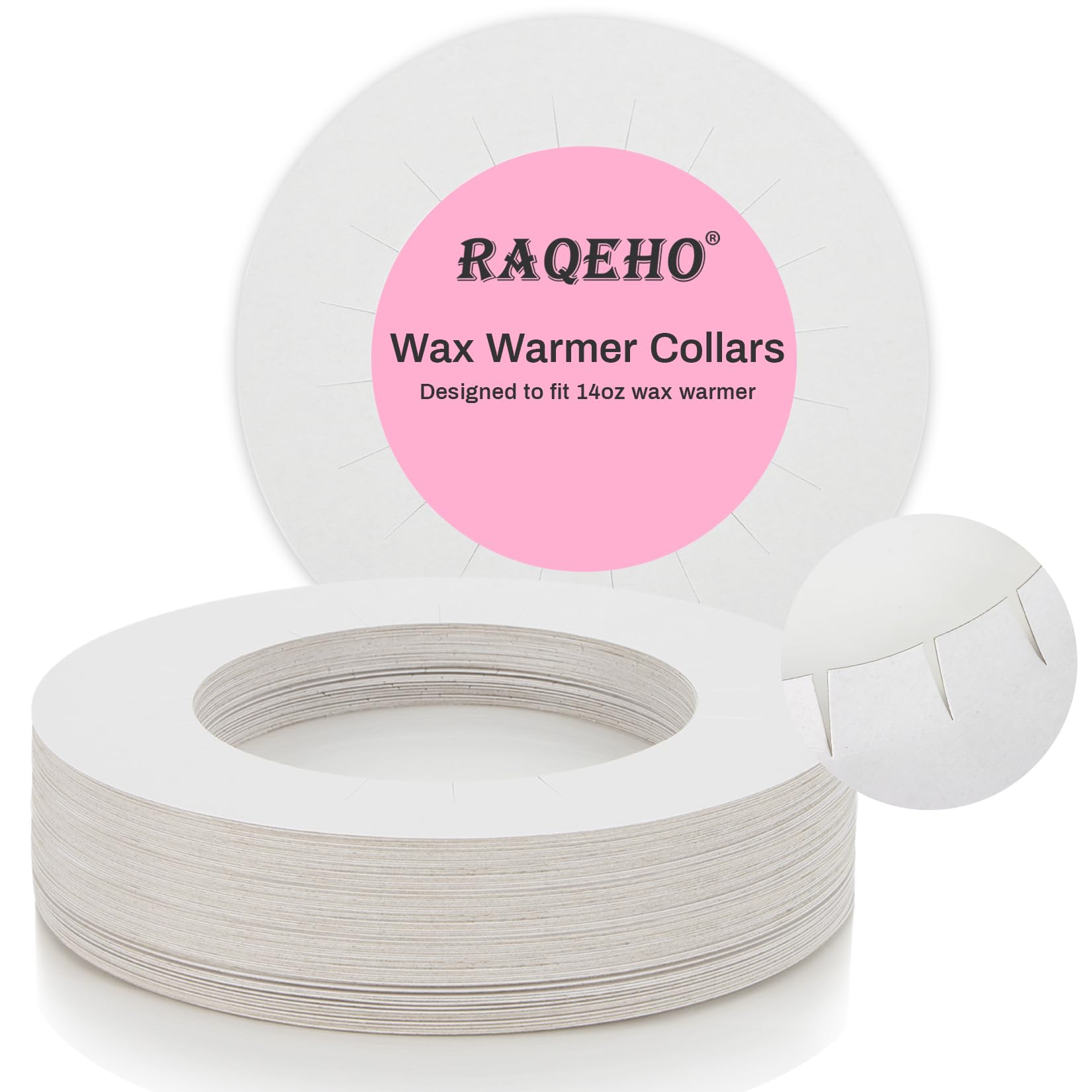 50 Wax Collars for Wax Pot - Paper Ring for 14oz Hair Removal Warmer