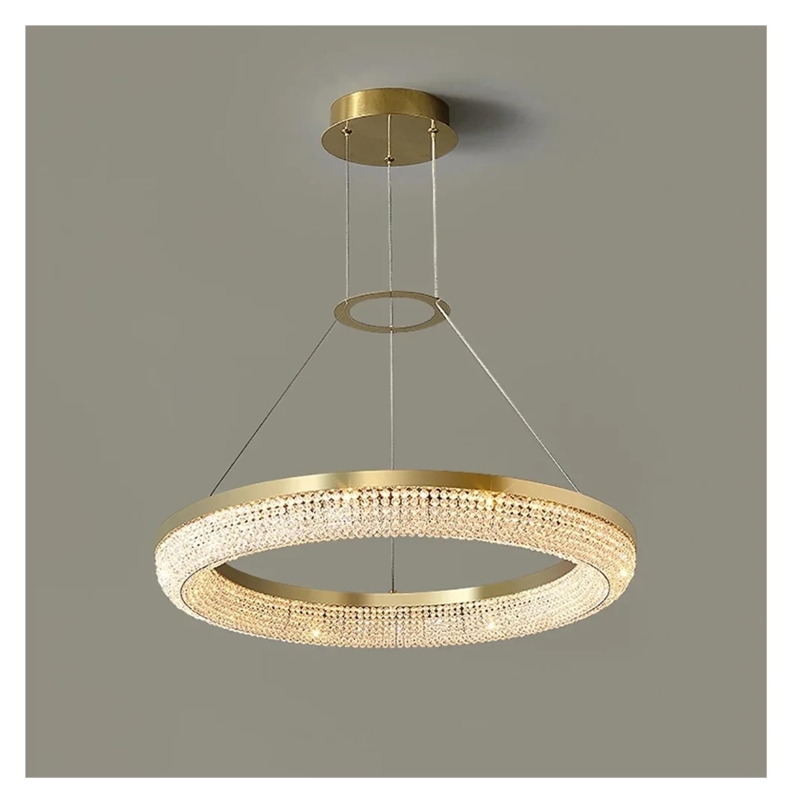 Lustres de plafond modernes LED ronds de 45cm en blanc chaud pour salle à manger