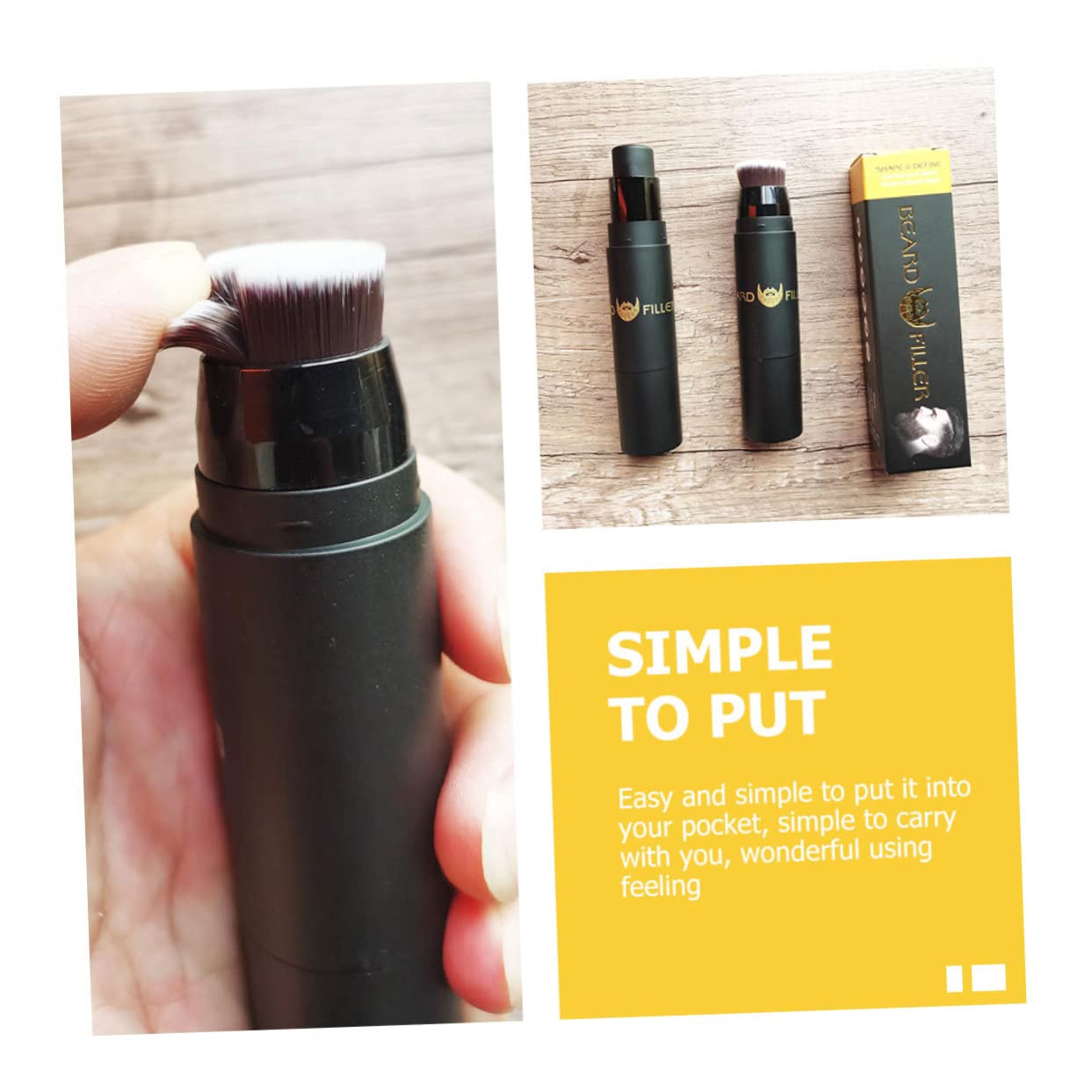Didiseaon 4pezzi Filler Per Modellare La Barba Portatile Stick Filler Per Barba Con Design Pennello Facile Da Usare Per Risultati Naturali e Precisi