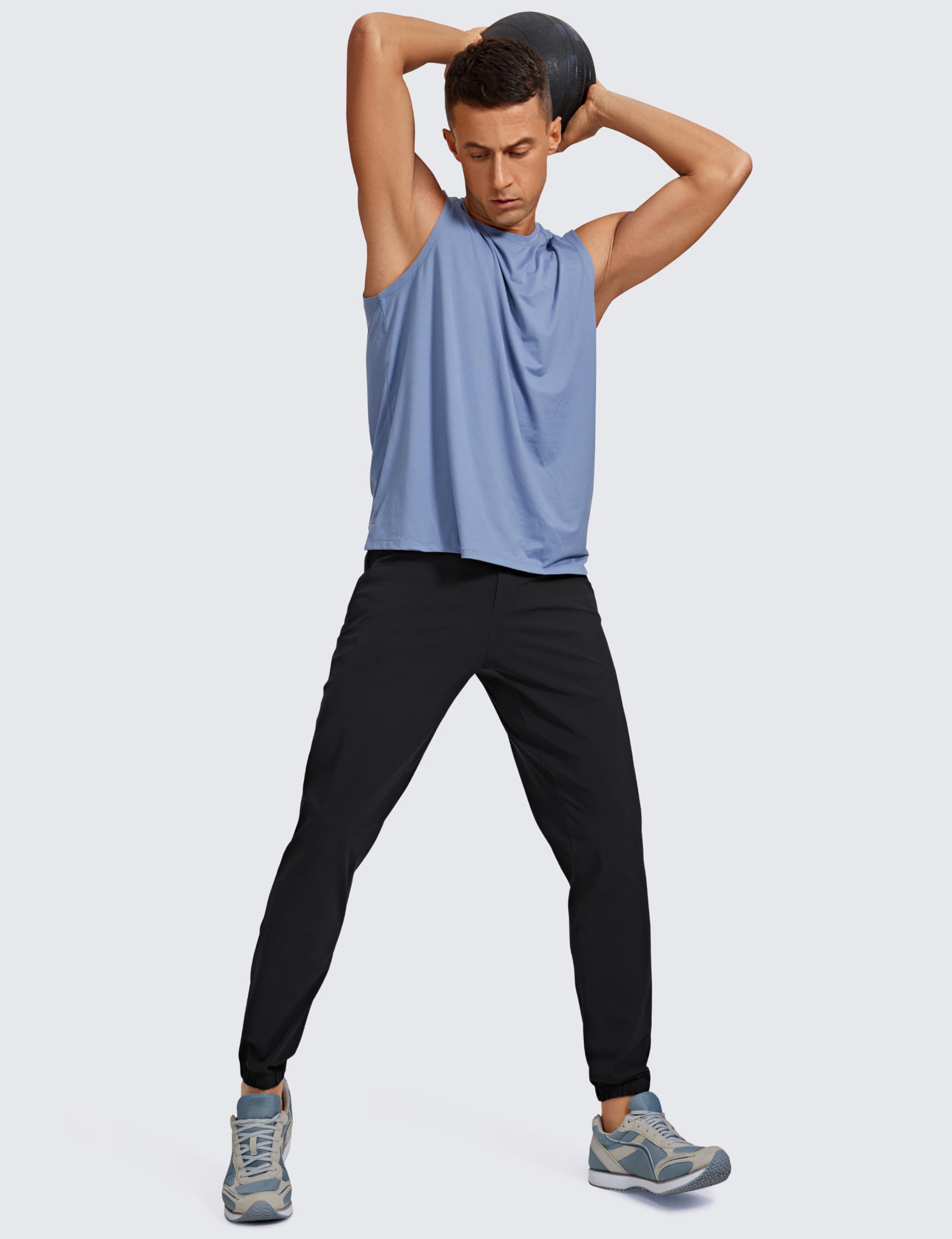 CRZ YOGA Pantaloni da Jogging Leggeri da Uomo - Pantaloni da Allenamento ad Asciugatura Rapida da 29" Pantaloni Sportivi da Palestra da Corsa con Tasche con Cerniera