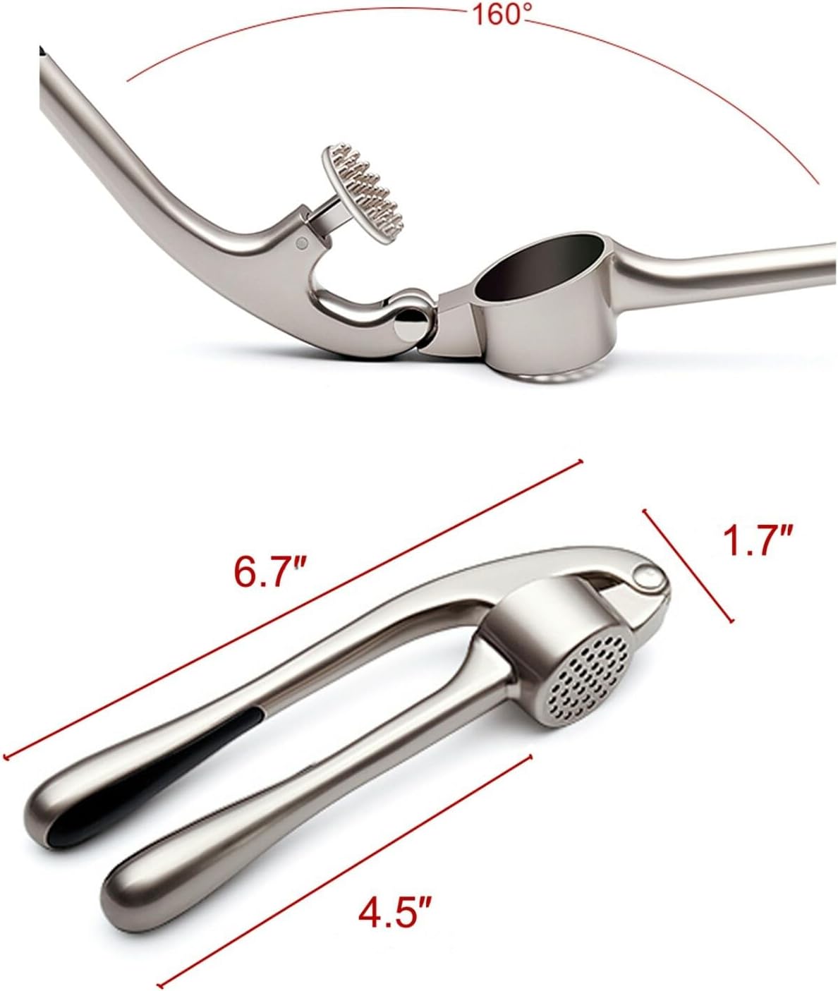 Garlic Press Mincer Ginger Crusher with Roller Peeler Squeezer Kitchen Tools