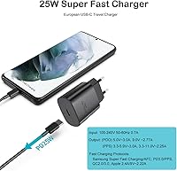 Vista 2 de 25 W europeo USB tipo C cargador súper rápido Europa adaptador de viaje bloque de enchufe para Samsung Galaxy S26 S25 S24 S23 S22 S21 Ultra Plus A25