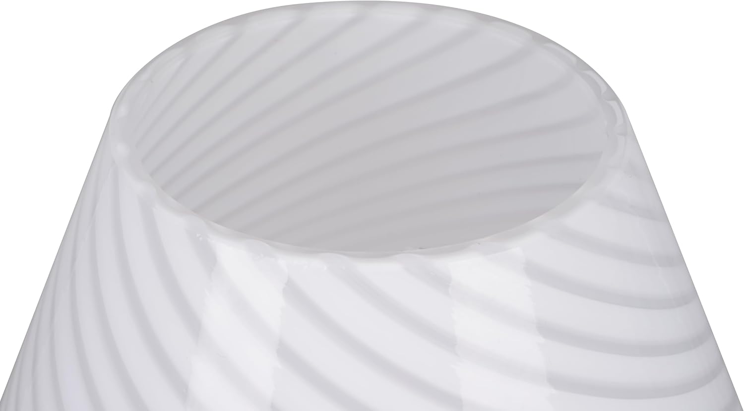 Catalina Lighting 8" Glass Mushroom Lamp, White Stripe, Glossy Finish
