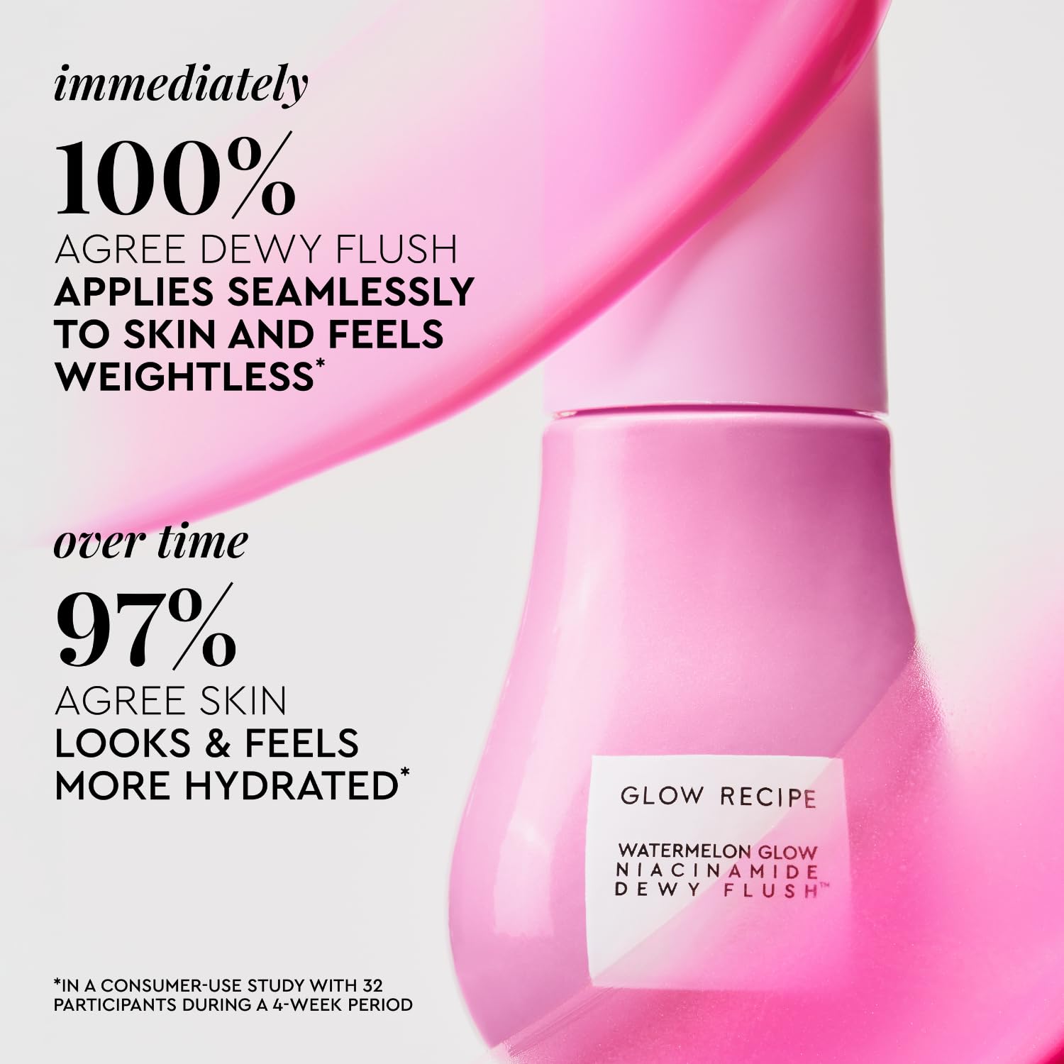 Glow Recipe Niacinamide Dewy Flush Tinted Liquid Blush Serum - Glowy Blush for Cheeks to Smooth, Hydrate & Brighten - Liquid Korean Makeup with Buildable Soft Pink Tint - Dragon Fruit Flush (0.4 oz)