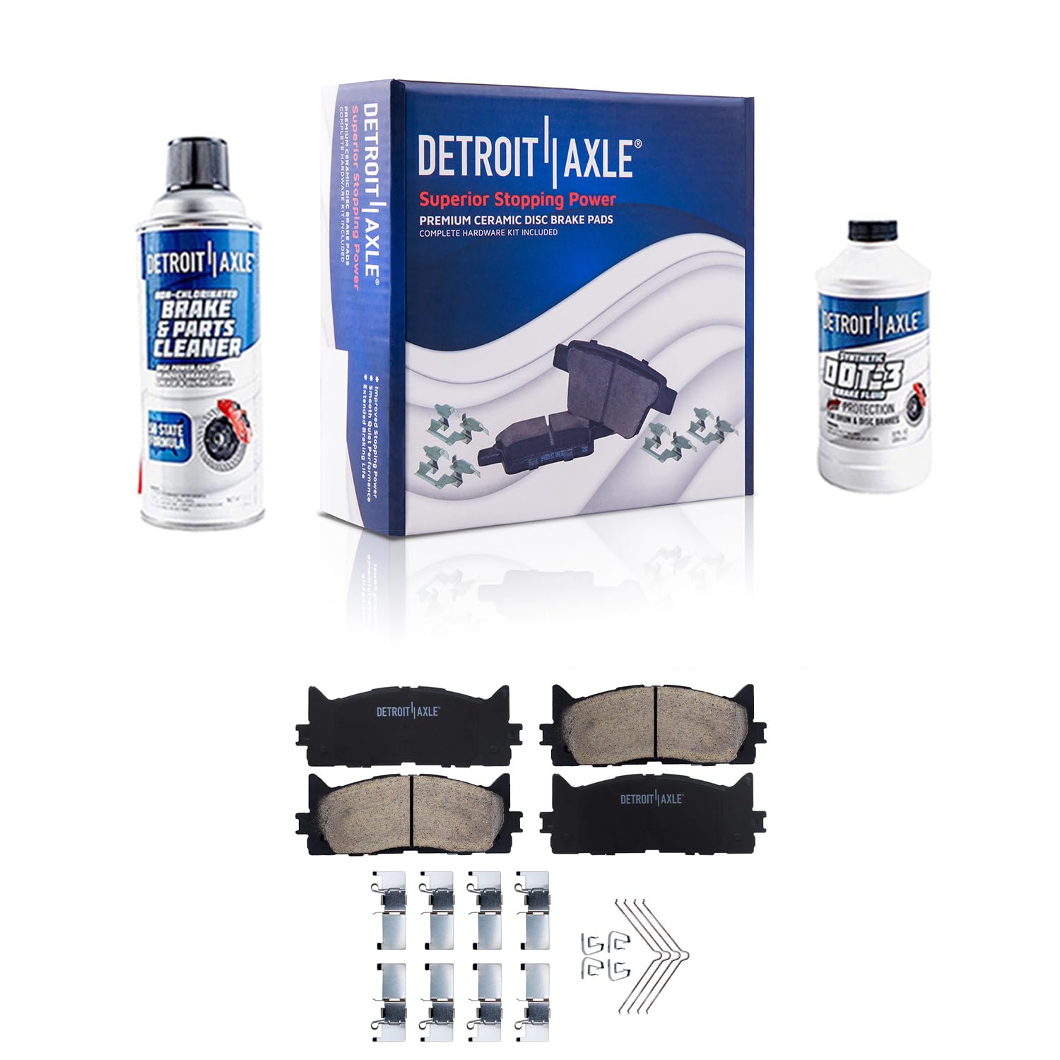 Detroit Axle - Front Brake Pads for 08-18 Toyota Avalon, 07-17 Camry, 07-18