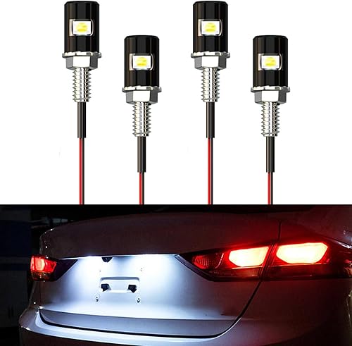 Anki HappiGo 4 luces LED para matrícula de automóvil, lámpara LED de perno de tornillo, bombilla LED impermeable de 12 V para automóvil,