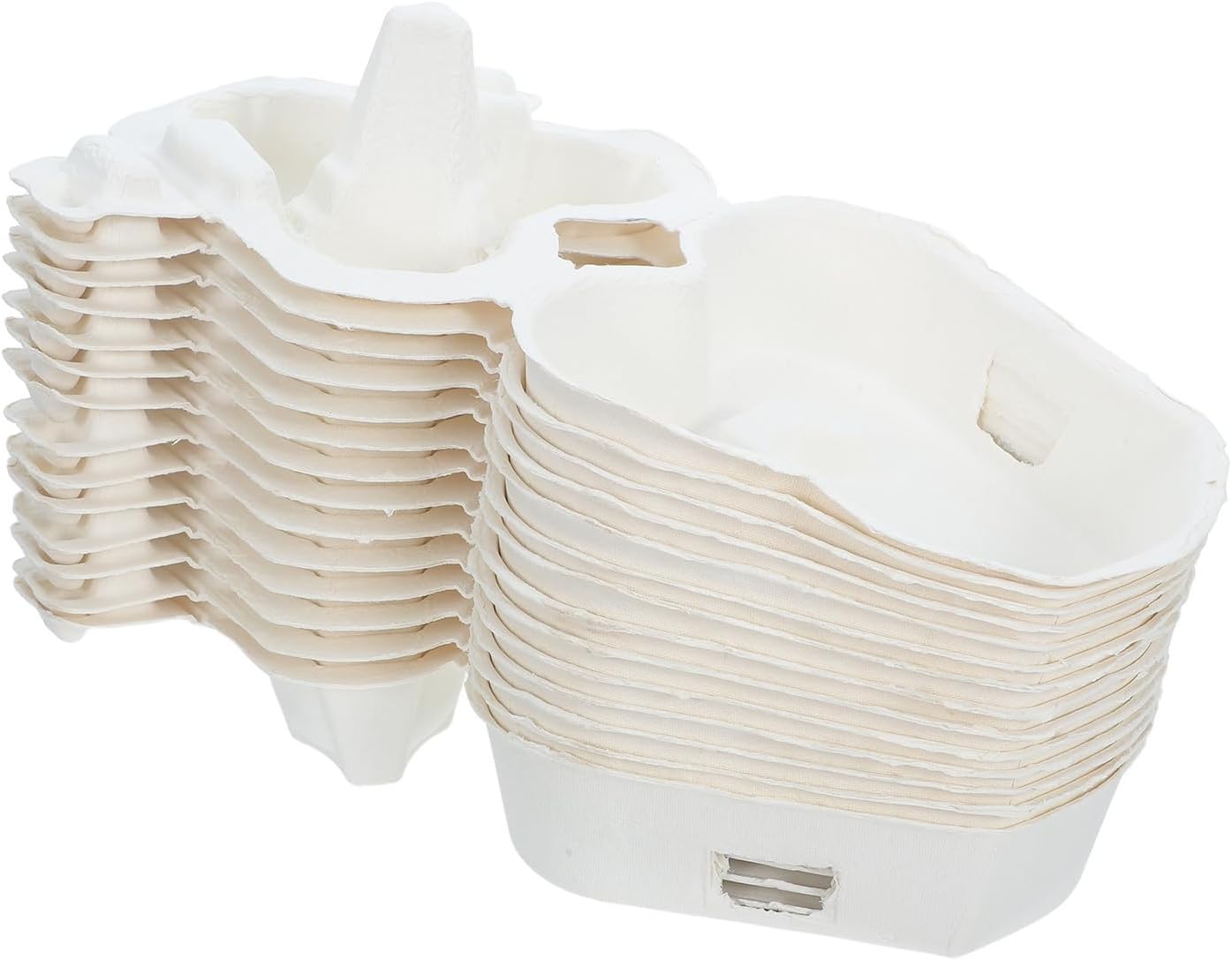 Heart-shaped Egg Cartons 30pcs White Paper 3-egg Stackable Trays