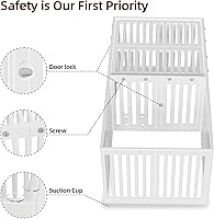Vista 5 de Corralito para perros con puerta y cubierta, 18 paneles de valla para cachorros, jaula para perros de 2 habitaciones, corral para mascotas