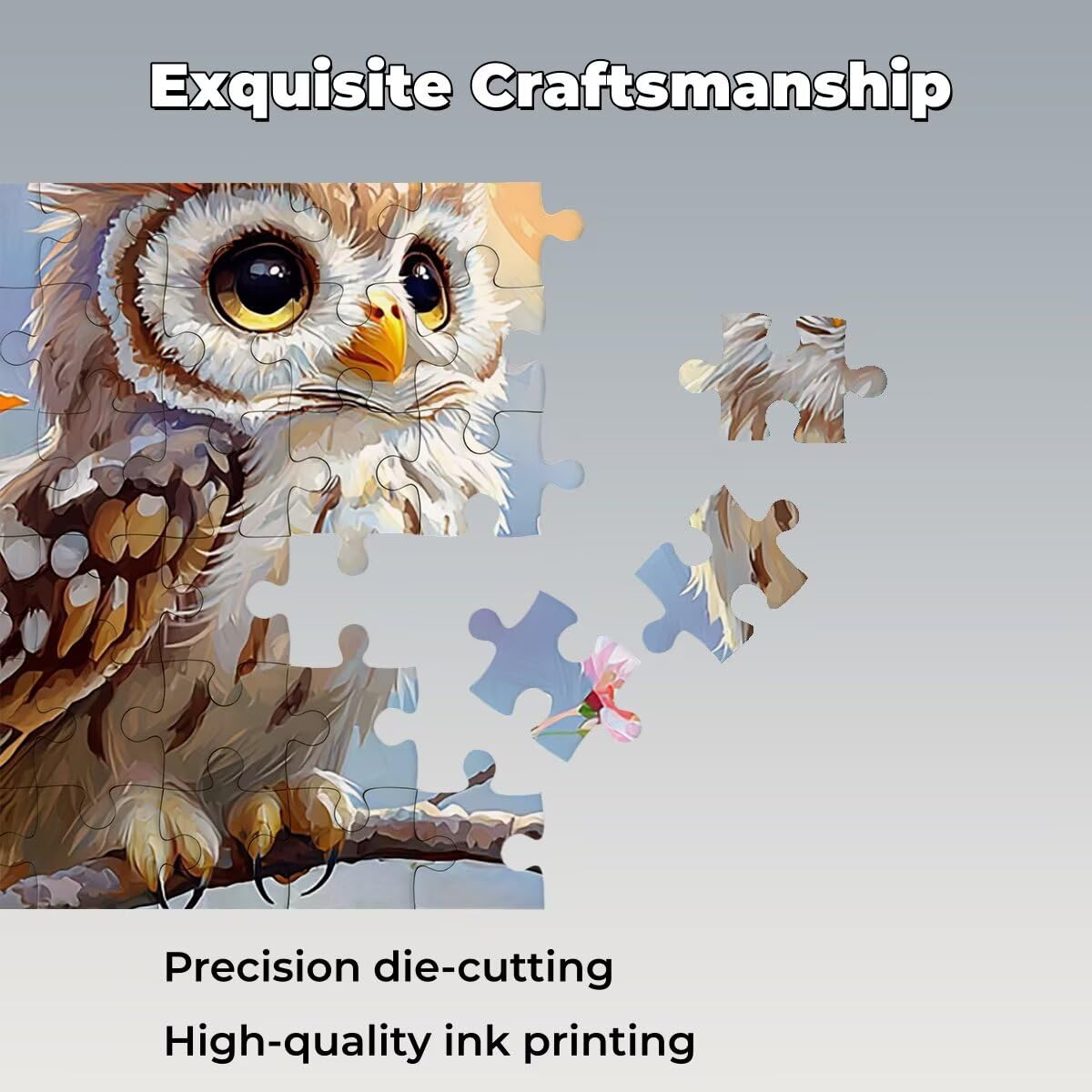 Puzzle 1500 sztuk sowa, puzzle dla dorosłych drewniany kwiat, puzzle 87 x