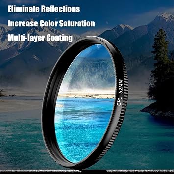 52mm Clip-0n Cpl Phone Cameralens Filter Kit, Circular Polarizerpolarizing Filter Compatible with Mostcell Phones, Clearer HD Backlight Phone Filter Set for iPhone (1Set)