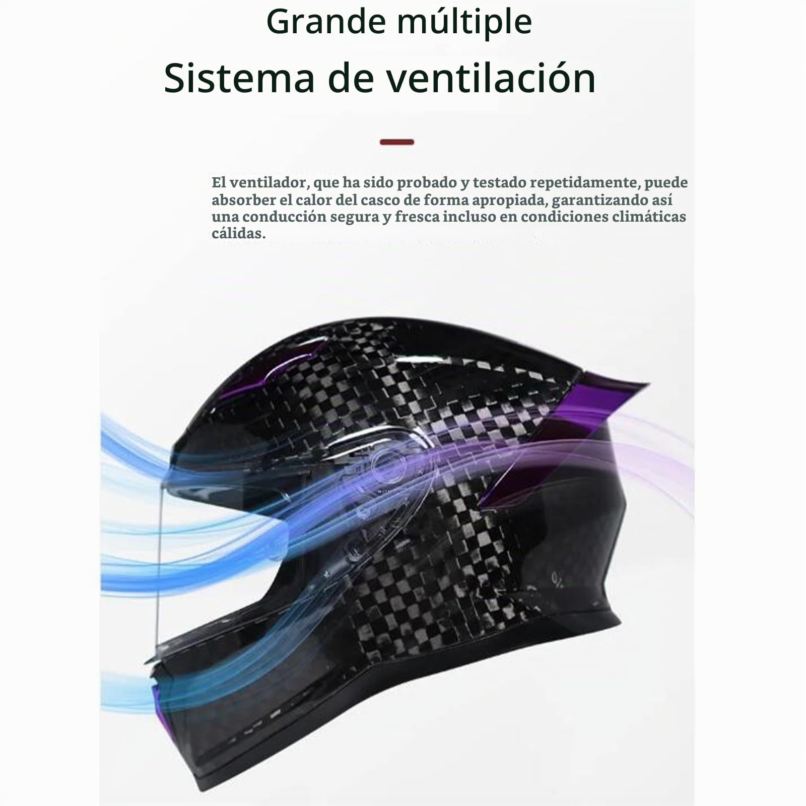 Casco de Motocicleta de Fibra de Carbono, Casco Integral de Motocicleta con ala Trasera, Casco de ciclomotor Aprobado por Dot/ECE, Casco de Bicicleta de Calle para Hombres y Mujeres