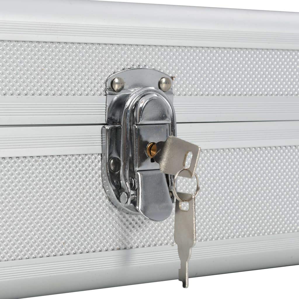 SKM Maletín para Armas de Aluminio Plateado 118x38x12 cm,Adultos,Accesorios para Armas de Fuego,Cuidado y Almacenamiento de Armas de Fuego,Estuches para Armas de Fuego,Plateado,91862