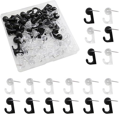 Miniatura 3 de Juego de 50 pines de corcho con gancho para almacenamiento, perfecto para tablones de anuncios, pizarras blancas, mapas, fotos, fijación de fotos,