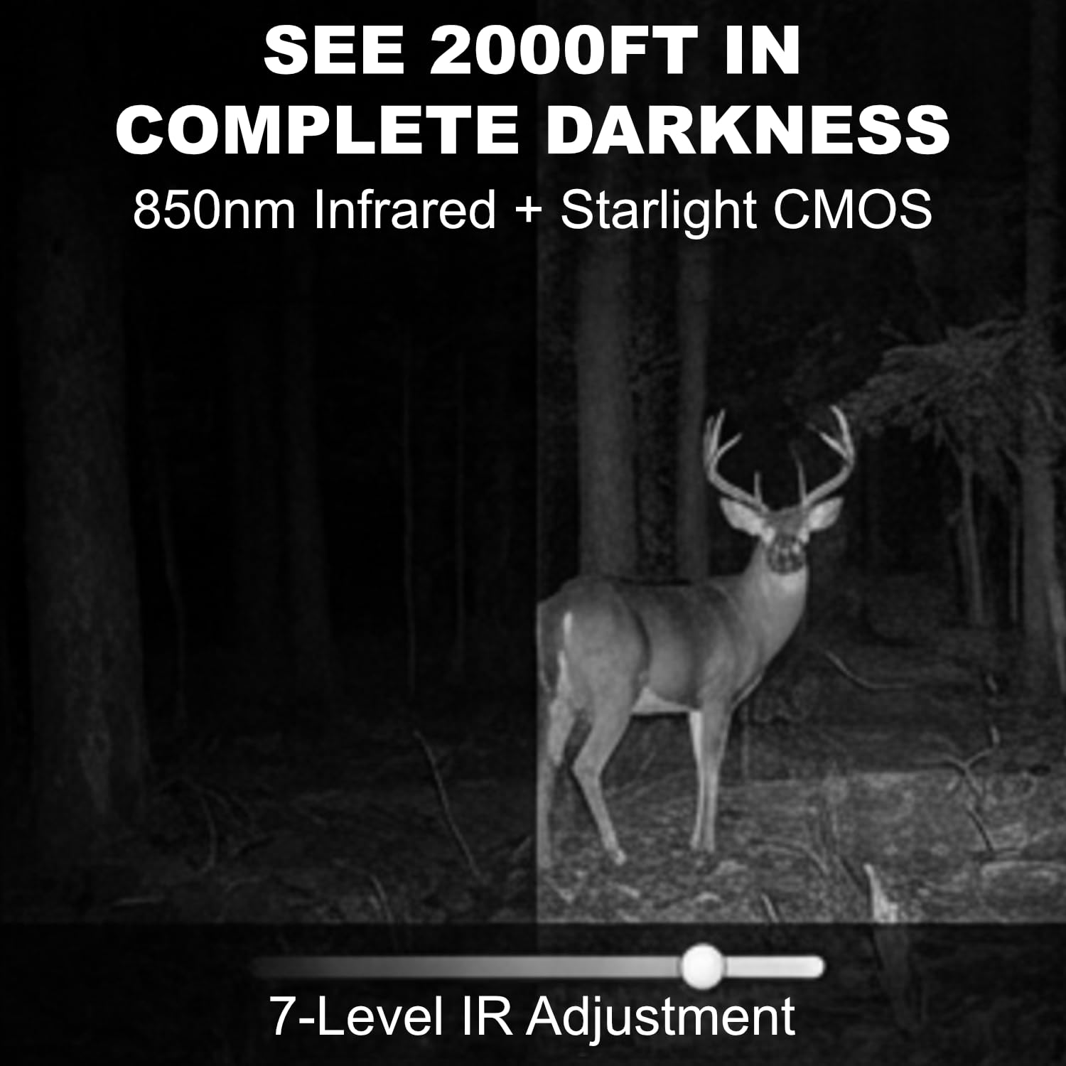 Jumelles de vision nocturne numérique 4K HD pour adultes, zoom 8x, portée de vision infrarouge de 600 m, lunettes de vision nocturne avec écran de 3" avec lampe de poche externe pour le camping et