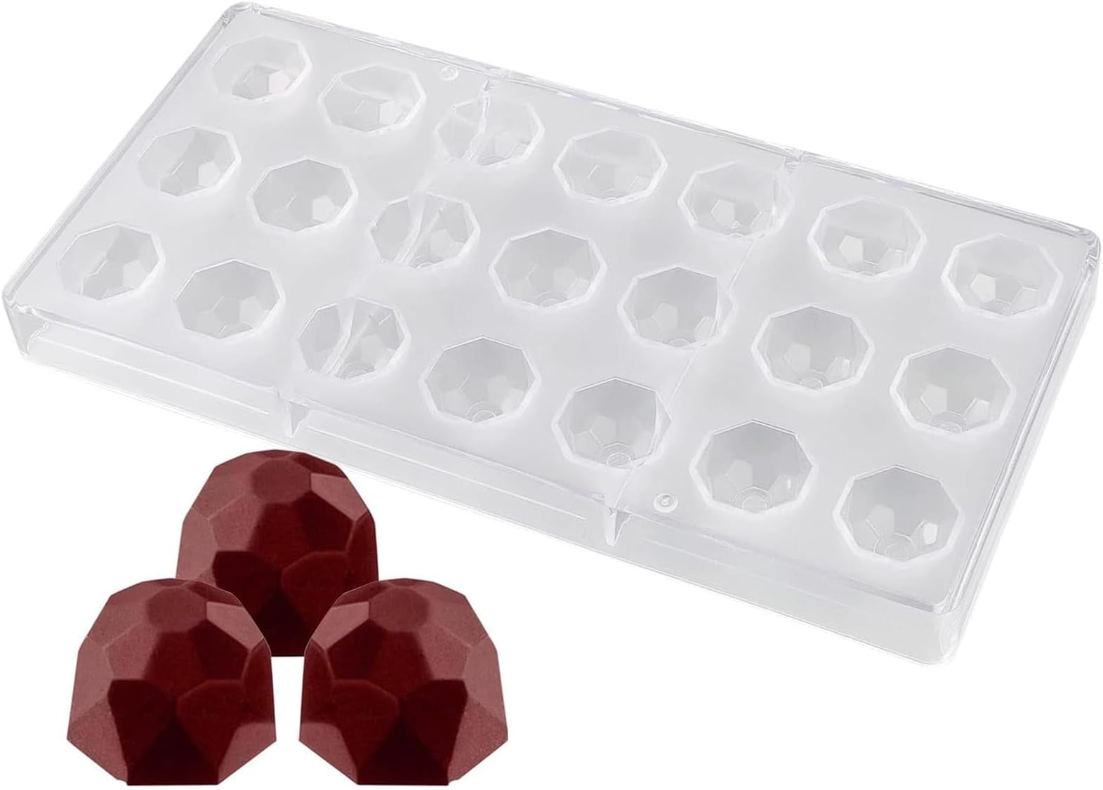 FYSL Chocolate Moulds 10.7 x 5.3 Inch Chocolate Moulds Polycarbonate, Candy Making Mold Polycarbonate Chocolate Mould Plastic Chocolate Mold for Handmade Pastry Baking Tools, 21 in 1
