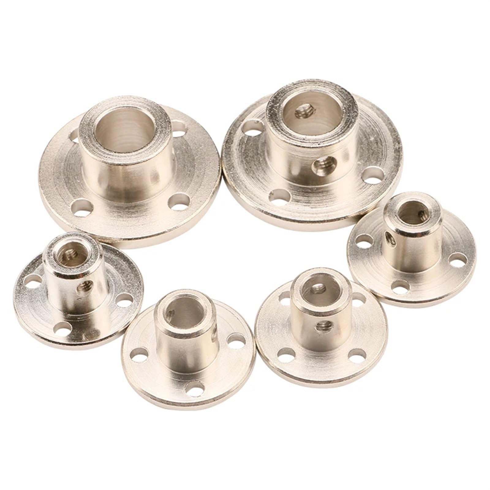 WEKONUMEX Flange Shaft Coupling, Rigid Flange Guide Coupling Accessory Silver 3-14mm CNC Motor Shaft Coupler(10mm)