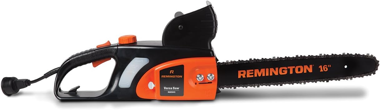 Remington RM1645 Versa Saw 12 Amp 16 Electric Chainsaw with Automatic Chain with Auto Oiler-Soft-Touch Grip and Hand Guard, 32.80 x 9.80 x 8.80 inches, Orange