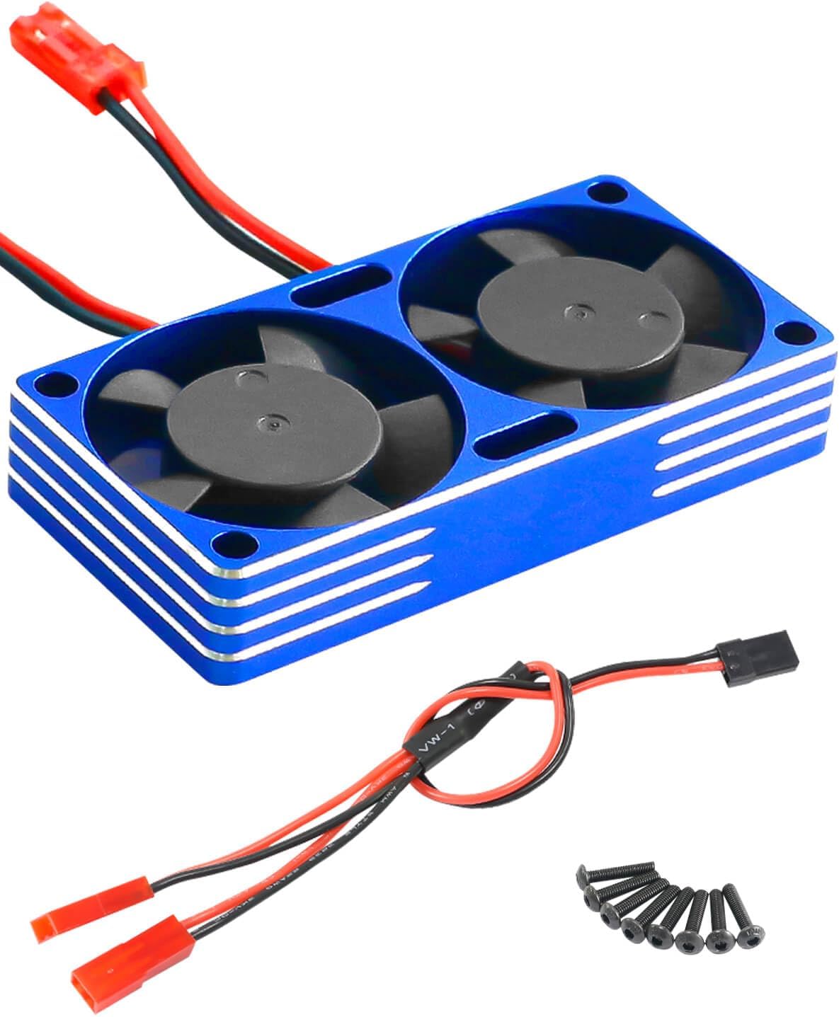 RC Heat Sink 22000rpm Motor Fan 3.5V-8.4V Cooling Fan fit 540 550 3650 3660 3670 Brushless Engine Motor 3010 Update Parts for 1/7 1/8 1/10 RC Car Truck Buggy Crawler,Navy Blue