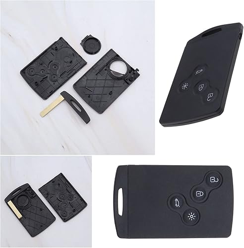 Miniatura 5 de Carcasa de repuesto para llavero de automóvil de 2 botones de 4 botones con llaves, funda inteligente para mando a distancia compatible con Renault