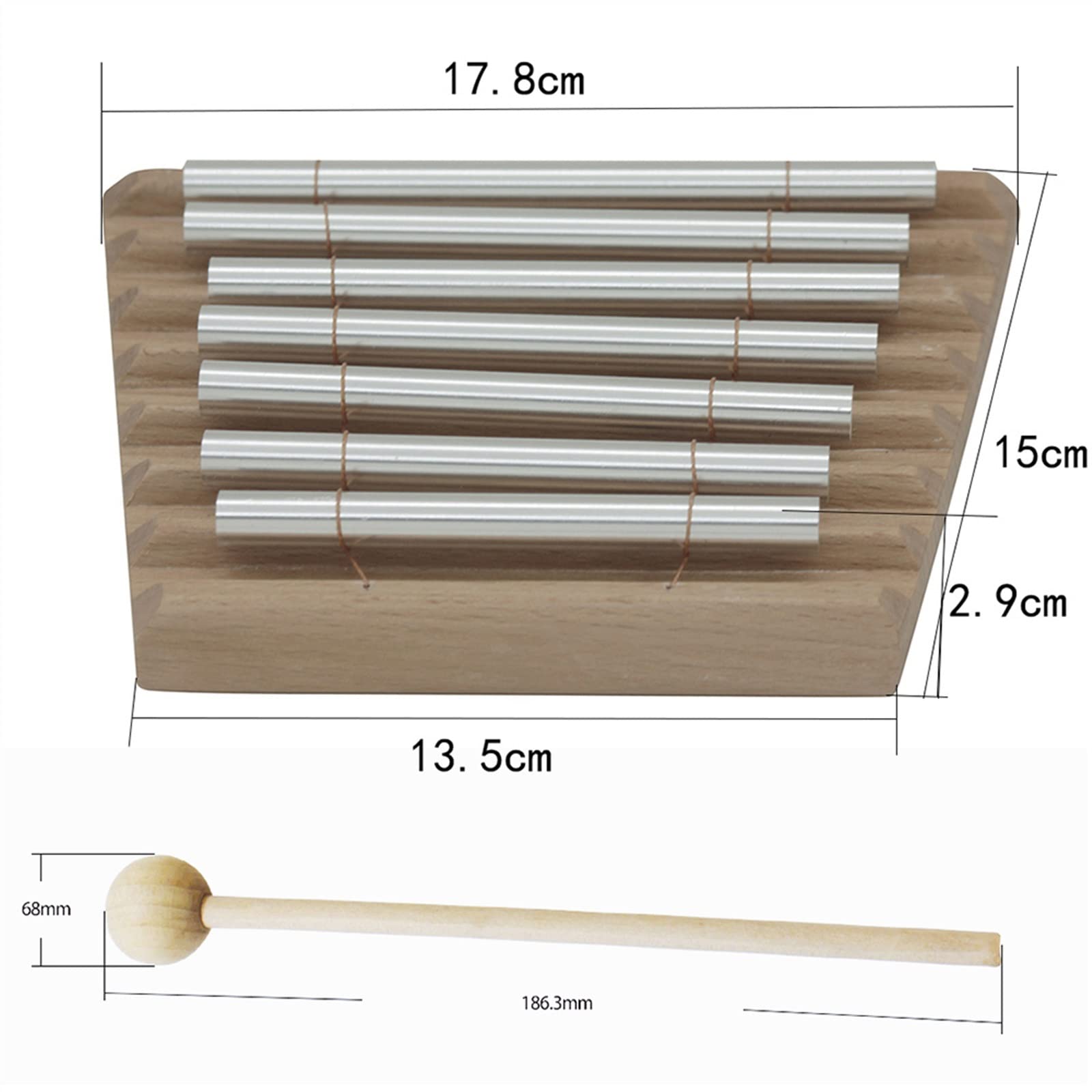 Percussão Musical Campanelli Eolici A 7 Toni Campanelli Da Meditazione Da Tavolo Campana A Vento In Legno Strumento A Percussione Musicale Educativo Con Martello Xilofoni