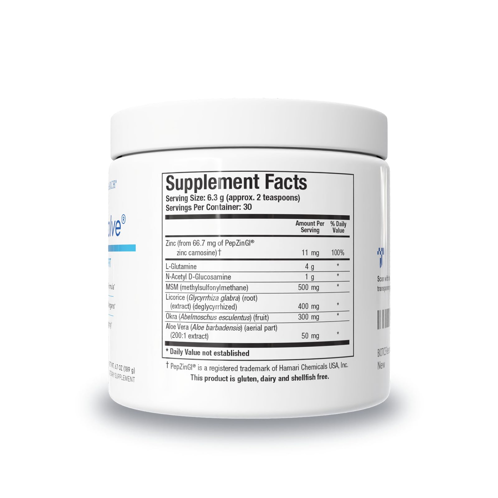 BIOTICS RESEARCH GI Resolve™ Advanced L-Glutamine Powder 7 Ingredient 6.7oz — Amazon image 2