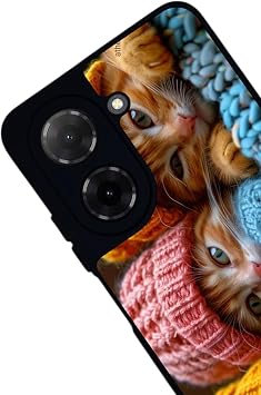 Xiaomi Redmi A5 ile Uyumlu Kedi Figürü Baskılı, Mat Siyah, Yumuşak Silikon, Şok Emici Koruyucu Kılıf