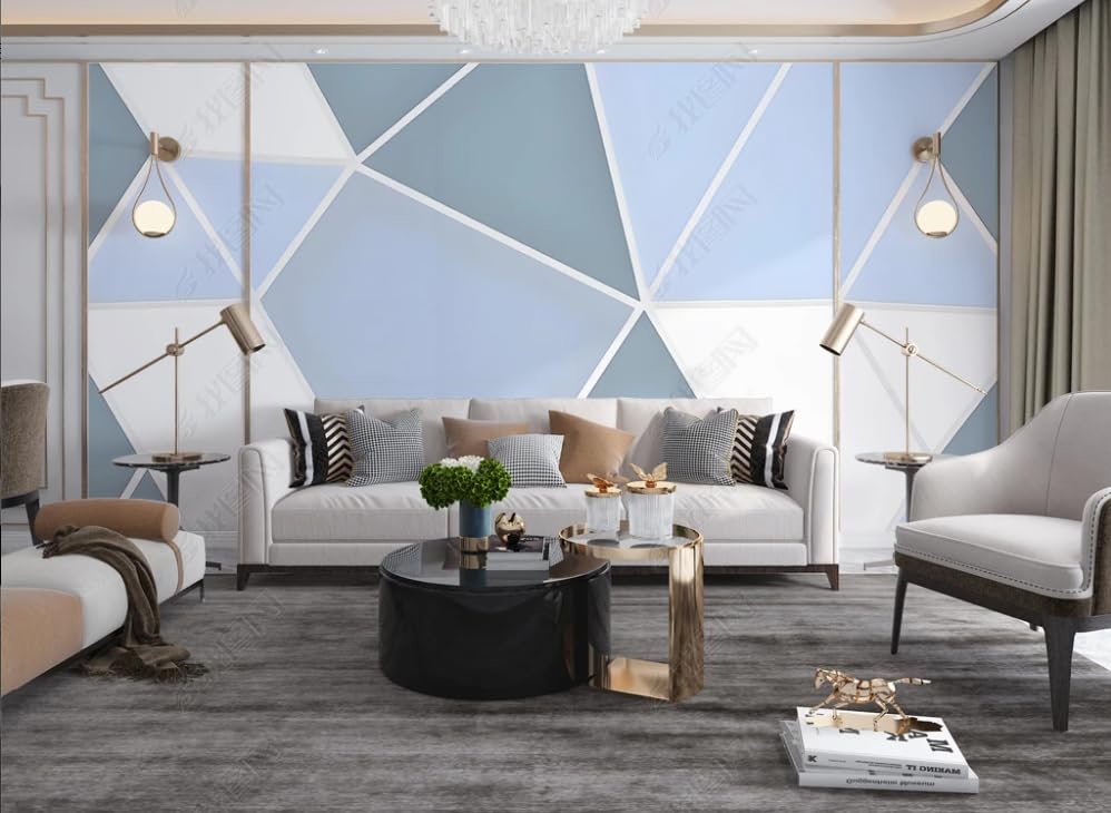 Papier Peint Intissé Salon Décoration Géométrique Poster Géant Mural - 3
