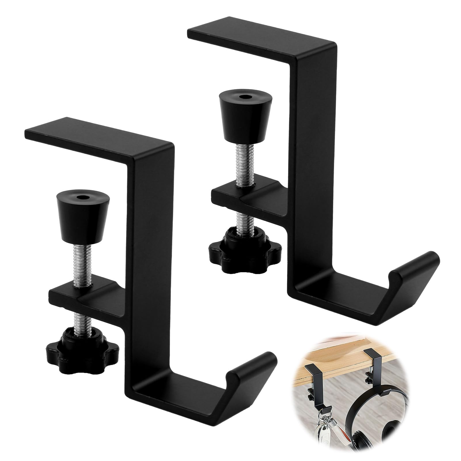 2pcs Supporto Per Cuffie, Gancio Borsa Da Tavolo, Organizzatore Da Scrivania Per Cuffie Da Gioco, Chiavi, Accessori - Design Compatto E Sicuro