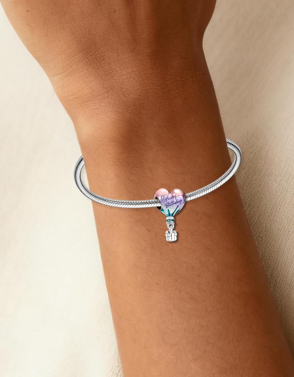 925 Sterling Silver Bead Charm Love Heart Family Charms Fit for Pandora Bracelets and Necklaces Christmas Dangle Pendant for Women Jewelry, Valentine's Day Birthday Gift - Image 3