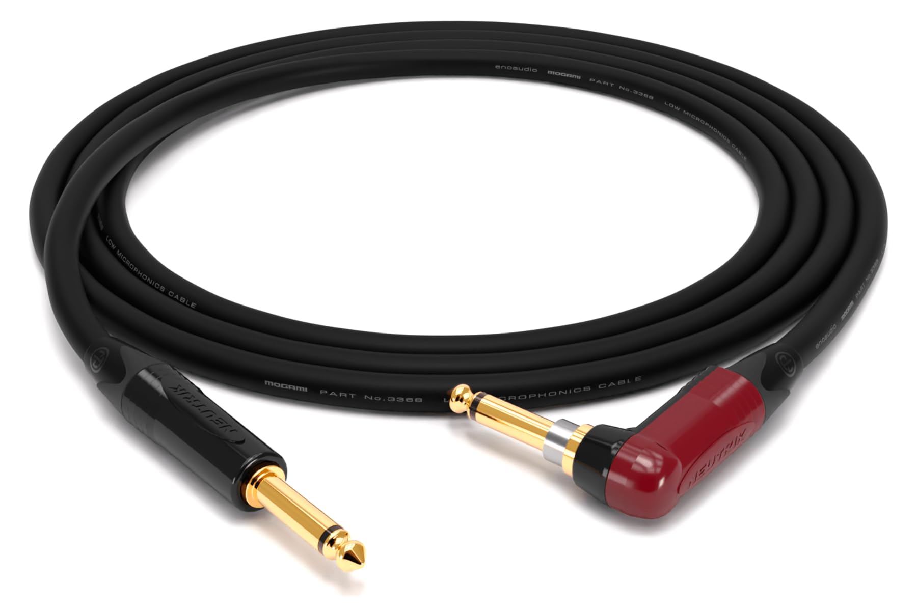enoaudio Mogami 3368 Chitarra/Basso Cavo professionale | Neutrik Gold Silent Switch TS angolare – TS | HiFi - 3,0 m