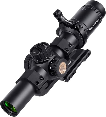 WestHunter Óptica HD 1-6x24 IR LPVO Riflescope, 1.181 in, iluminación táctica de precisión táctica de precisión 15 MIL  2 tipos de retículas