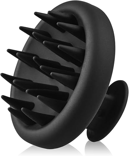 SPACOVE - Masajeador de cuero cabelludo para el crecimiento del cabello con silicona suave, cepillo de champú para eliminar la caspa, cepillo de