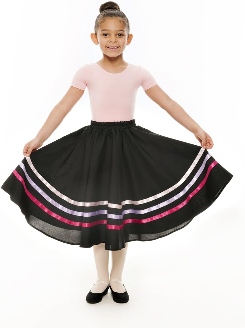 Katz Gluten FreeGirls Pink & Lilac Ribbon RAD Character Skirt Dance Ballet By Katz Dancewear