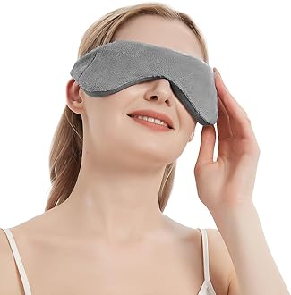 Heated Eye Mask, Microwaveble Moist Heat Eye Compress Warm Eye Mask for Dry Eyes, Weighted Eye Mask for Itchy Eyes, Stye, Sleeping, Relaxation, Therapy(Grey)